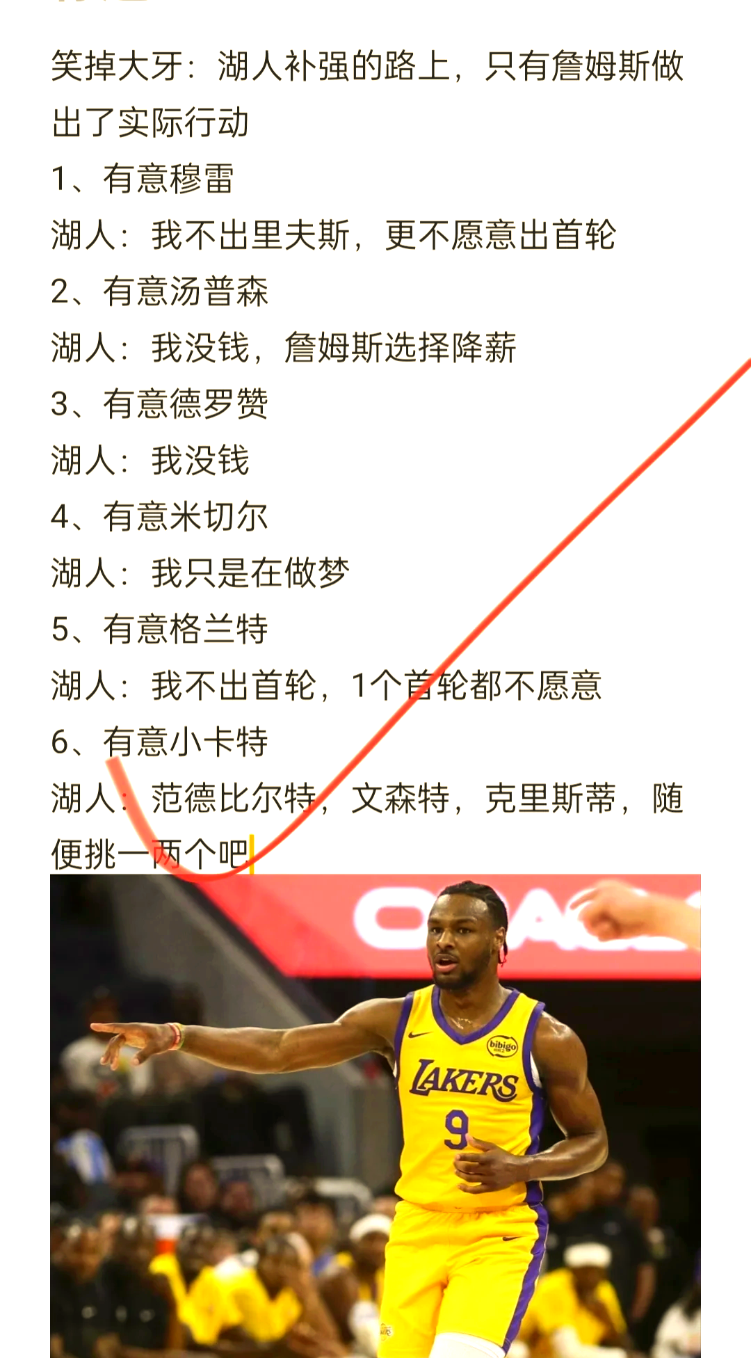 包含詹姆斯会和湖人分手吗？是什么让这次决定格外难做？的词条